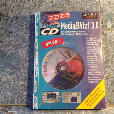 MEDIA BLITZ! 3.0,FÜR WINDOWS 95,CD-ROM,VINTAGE,SEALED