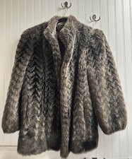 Vintage Style Vi Ltd. Size L/xl Brown Faux Mink Fur Coat