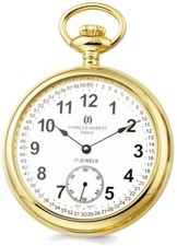Charles Hubert IP-plated Stainless Open Face Pocket Watch XWA2739