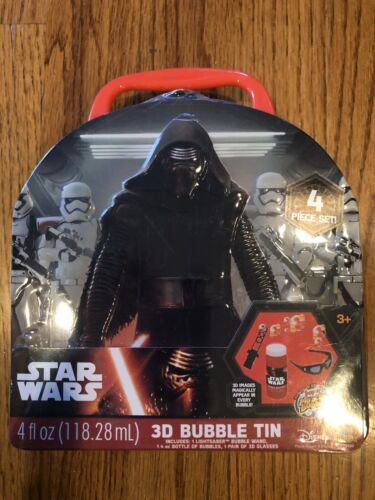Star Wars Episode VII The Force Awakens 3D Bubble Tin 4-Piece Set NEW SEALED - Photo 1/3