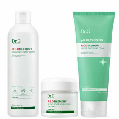 Dr.G Red Blemish Clear Beruhigende Toner Creme Reinigungsschaum Set K-Beauty
