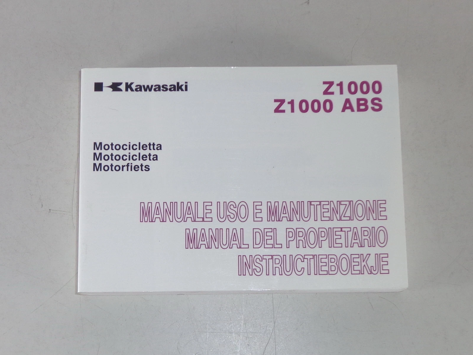 Operating Instructions / Manual / Instruction Kawasaki Z 1000 (ABS) from 2012