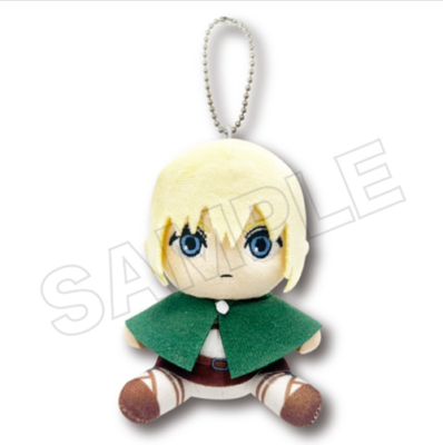 Attack on Titan Sitting Plush Mascot Keychain Armin Levi Mikasa