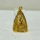 Phra Buddha Chinnarat Gold Micron Pendant Mantra Thai Buddhism Amulet