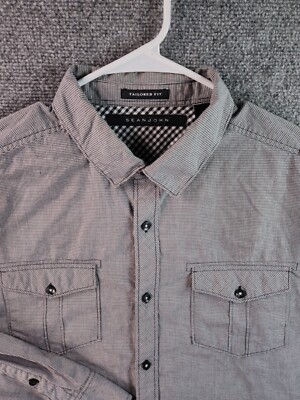 sean john tailored fit dress shirt Sean John Men's Tailored Fit Plaid Spread Collar Dress Shirt, Slate Blue, 15" Neck 34"-35" Sleeve : Amazon.in: Clothing & Accessories