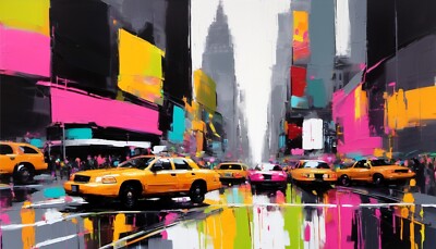 New York City Times Square XXL Format 140x90 cm Leinwand/PopArt/Expressive Stadt