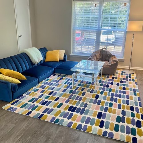 Hand Tufted Confetti Rug Modern High Low Rug Pebble Rug Multicolored Woolen Rugs - Picture 2 of 6