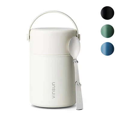 Thermobehälter für Essen - Edelstahl, 800ml, bruchfest, Lunchbox isoliert Vinsun