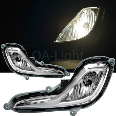 Fog Lights For 2012-16 17 Hyundai Accent Sedan/Hatchback Clear Lens Bumper Lamp