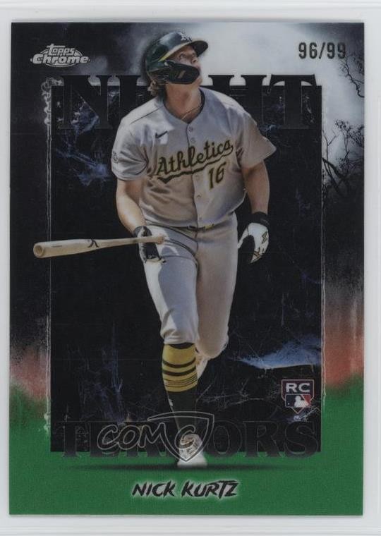2025 Topps Chrome Update Night Terrors Green Refractor 96/99 Nick Kurtz 0v33