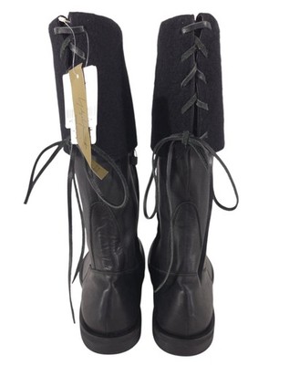 Yohji Yamamoto Pour Homme Embroidered Wool Cuff Boots US 11  display picture 3