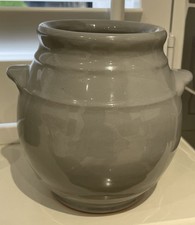  Verano Spanish Ceramics Utensil Jar in Rustic Pastel Grey, excellent condition