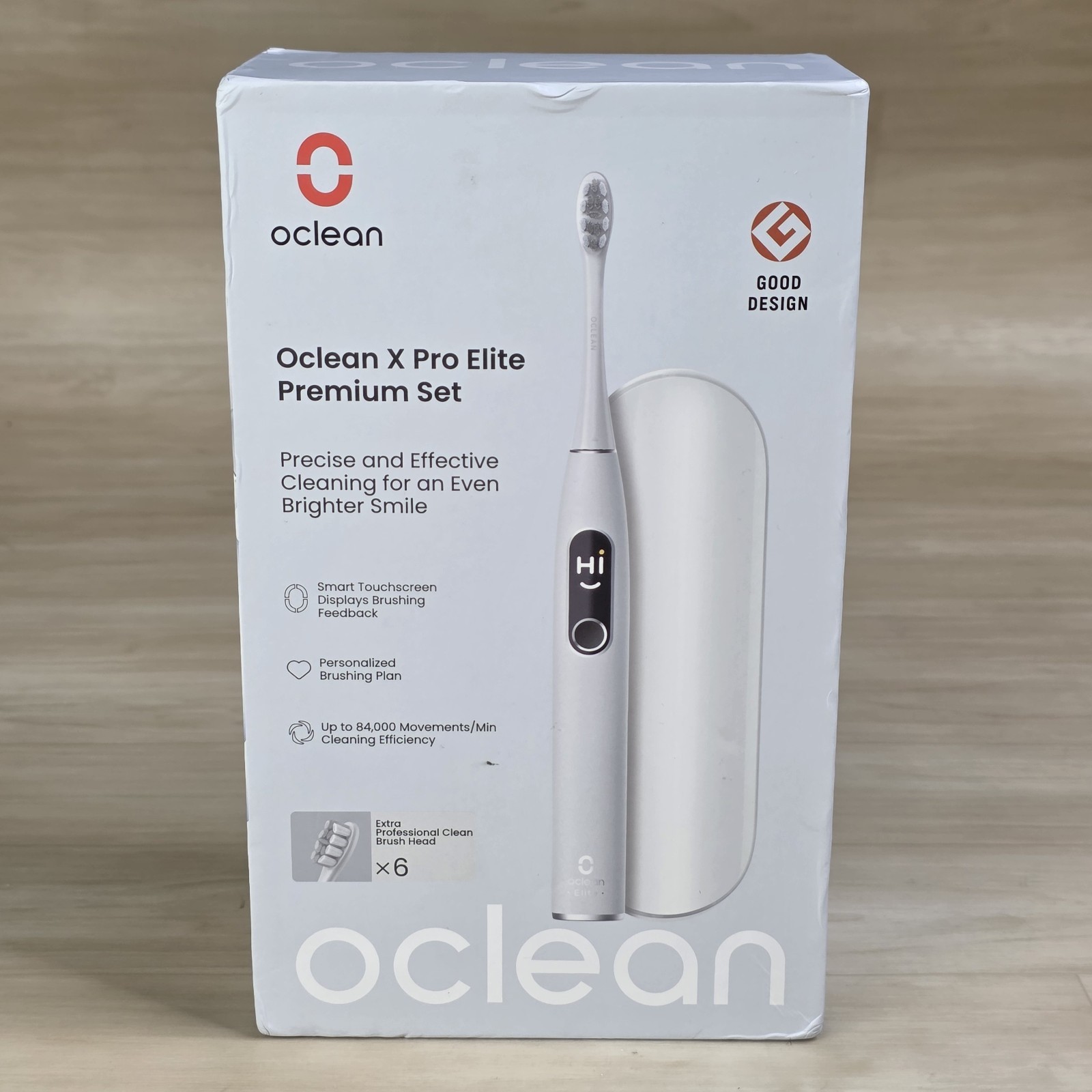 Oclean X Pro Elite Premium Set Toothbrush with 5 Brush Heads Travel Case Charger