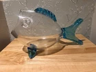 Vintage Blenko  Inspired Art Glass Fish Vase
