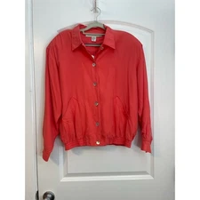 Vintage Melrose Silk Studio Jacket Small Silk Coral Granny Core Old Money  NWT