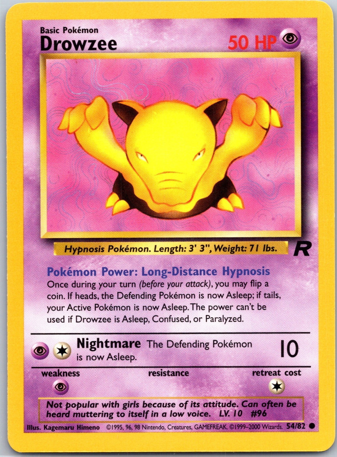 Drowzee Common Team Rocket 54/82 NM