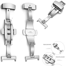 Metal Steel Watch Buckle Clasp Butterfly Deployant 10/12/14/16/18/20/22mm Parts