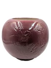 1929 RED WING ART POTTERY 178 Bulbous Pot/Planter Mulberry w/Floral 9 in. diam.