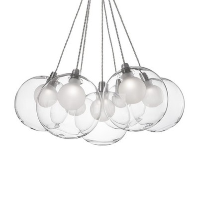 Kuzco Bolla 17'' LED Chandelier, Chrome/Clear Glass Shade - CH3117