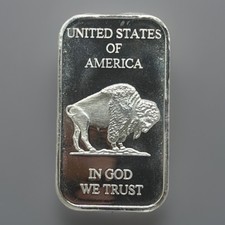 1 OUNCE FINE SILVER .999 LIBERTY INDIAN HEAD UNITED STARES OF AMERICA BUFFALO 108.77 per troy oz