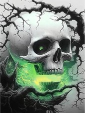 Skull Diamond Art Kits for Adults Halloween, 5D Horror Diamond Painting Kits, Fu