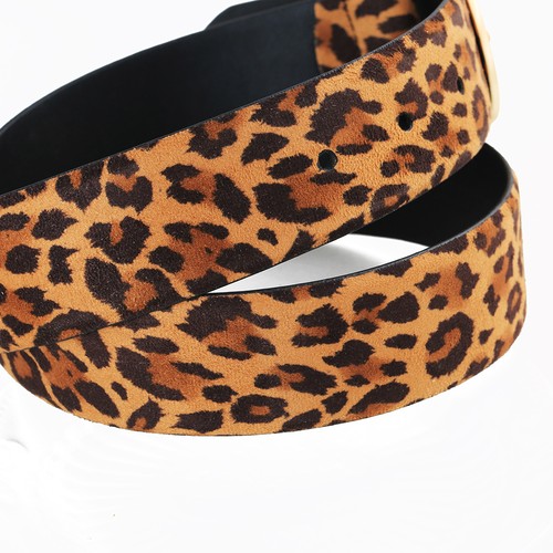 Talbots leopard print gold square button dress genuine leather wide belt women - Picture 3 of 6