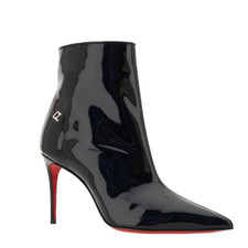 Christian Louboutin Sporty Kate Patent Leather Pointed Toe Boots Black 38.5