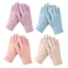 4 Pairs Womens Winter Gloves with Touchscreen Purple / Pink / Beige / Gray