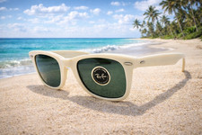 Vintage B L Ray Ban USA Wayfarer 5022 Creamy White Frame Sunglasses