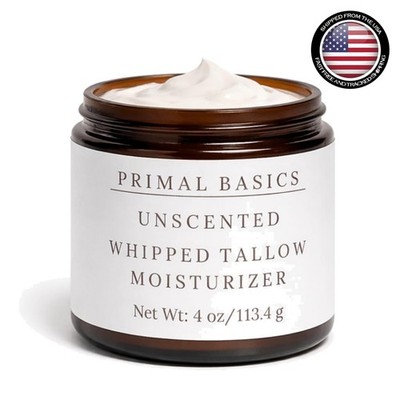 Nourishing 4oz Grass Finished Beef Tallow Cream for All Skin Types - Unscented