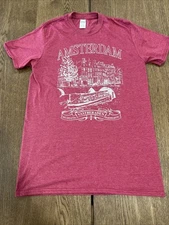 Amsterdam Tourist T Shirt Size L Pink? T Shirt Very Soft!