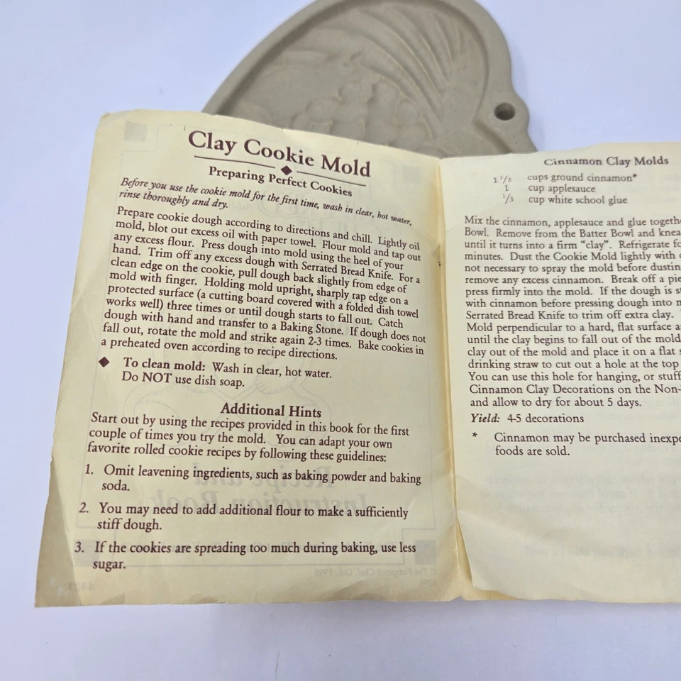 1995 Pampered Chef Cookie Mold Heart Of Plenty Cornucopia Holiday Baking Stonewa - Image 2 of 4