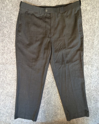 Roundtree & Yorke Dress Pants Slacks Men 42 x 30 Gray Easy Care Straight Leg