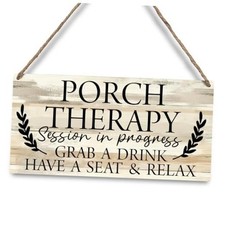 JXREQ Welcome Porch Sign Front Door Decor Wooden Hanging Wall Decor, Front