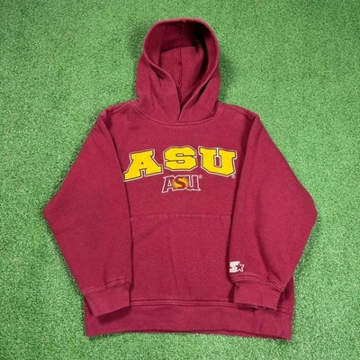 Vintage ASU Arizona State Hoodie Starter Maroon Pullover Youth M 90s Style