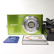 SONY Cyber-shot DSC-W320 Green Digital Camera w/Battery Charger SD Card Japanese