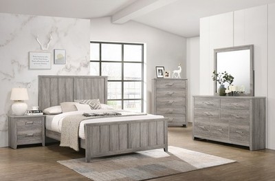 Kings Brand Furniture   Balta 6-Piece Queen Size Bed Gray Bedroom Set