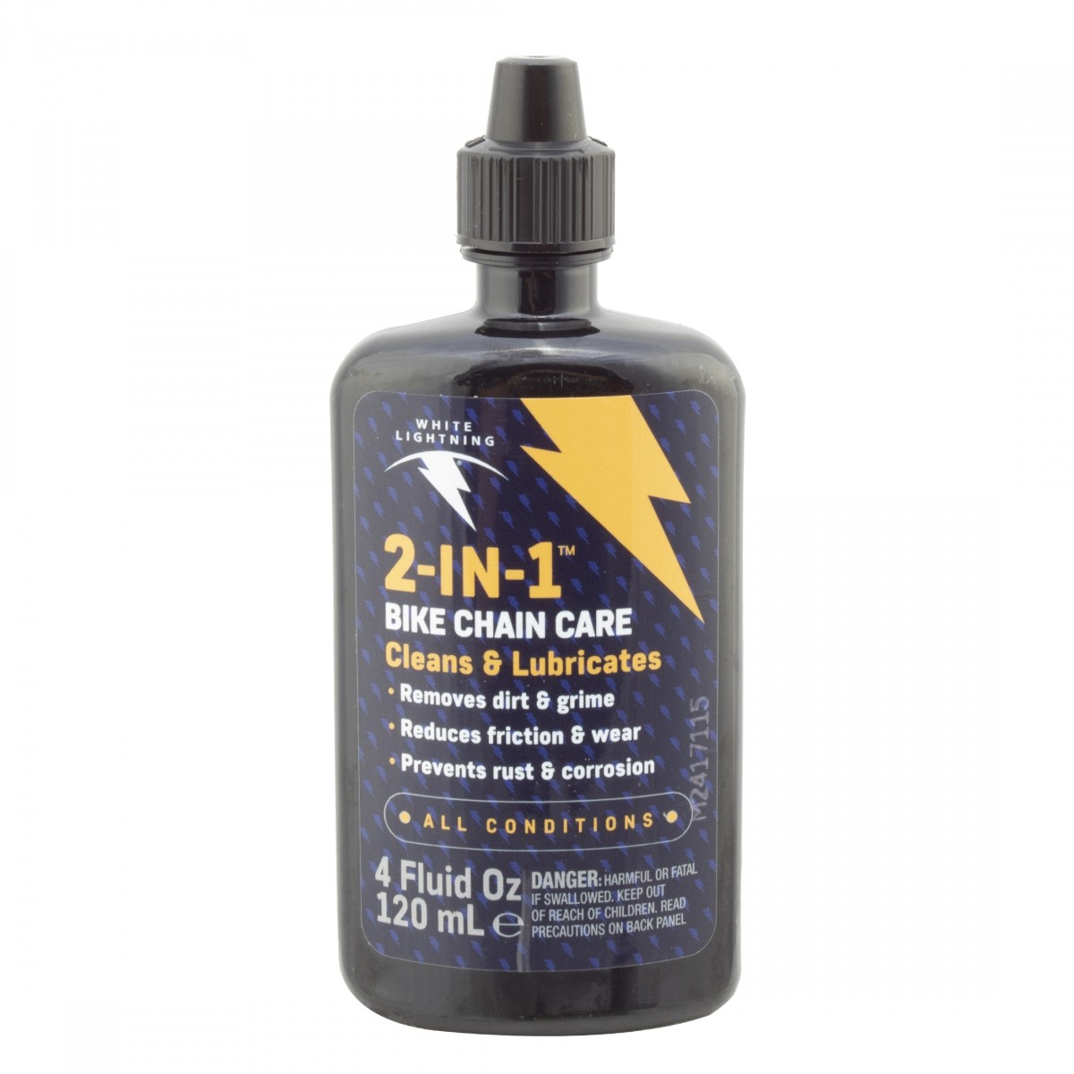 White Lightning 2-in-1 Bike Chain Lubricant - Cleaner 4oz - Rust-Preventing