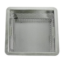 Stainless Steel Square Floor Sink Drain Basket Strainer Commercial 8x8x3in 12x12