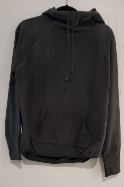CAPTURE LADIES DARK GREEN FLEECE HOODIE POCKETS LARGE THUMB HOLES SIZE 16