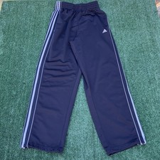 Vintage Adidas Pants Mens XL Black White Striped Wide-Leg Baggy Basketball Y2K
