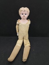 Minerva 13  Metal Doll Head Inset Eyes Marked Germany Leather Body