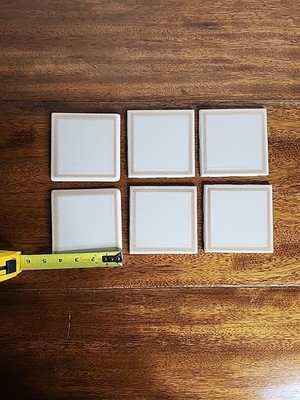 Vtg 4.25 x 4.25 Semi-Gloss Ceramic Wall Tile Made in USA Lot Of 6 Tiles Read Des