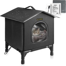 Heated Cat House Indoor Cats in Winter Waterproof Fully Insulated Shelter Stray