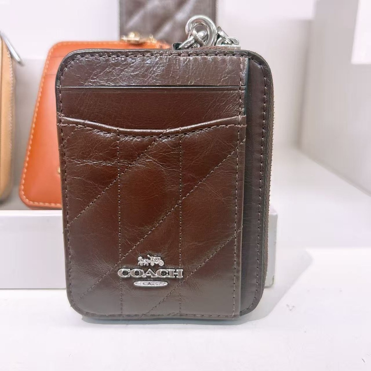 NWT Coach Zip Card Case With Quilting CEC51 | eBay