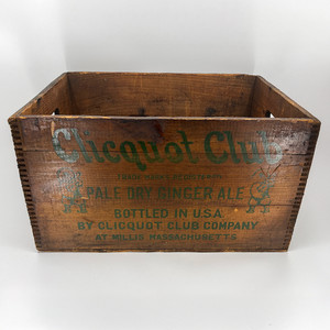 Vintage Clicquot Club Ginger Ale Wooden Crate – Soda Bottle Box, Millis MA