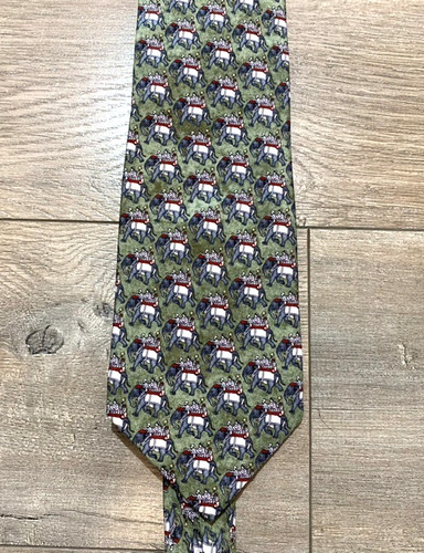 Fox & Chave Italian Handmade Silk Necktie Elephant Tour 58X4"