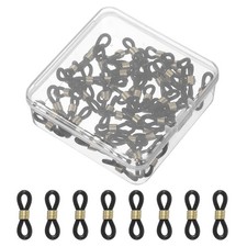 Eyeglass Chain End, 60 Pcs Chain Connector with Small Box, Black/Gold