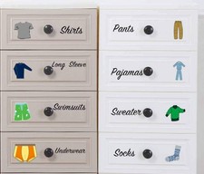 Boy Decals Dresser Clothing Labels Dresser Labels Kids Drawer Stickers Organi...