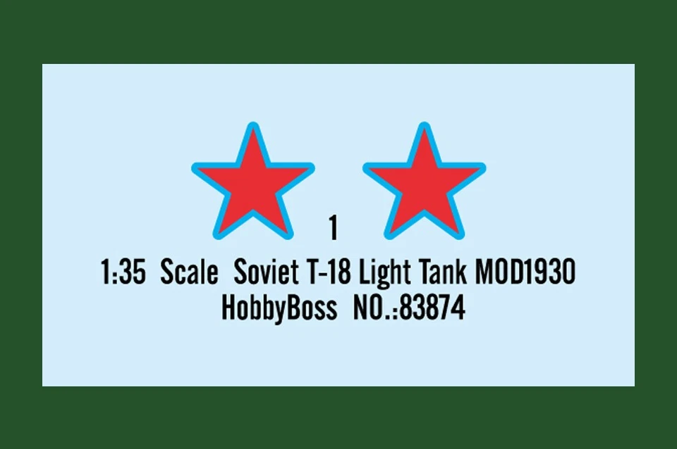 Hobby Boss 83874 SOVIET T-18 LIGHT TANK MOD. 1930 1:35 Kit di modellismo - Immagine 3 di 4